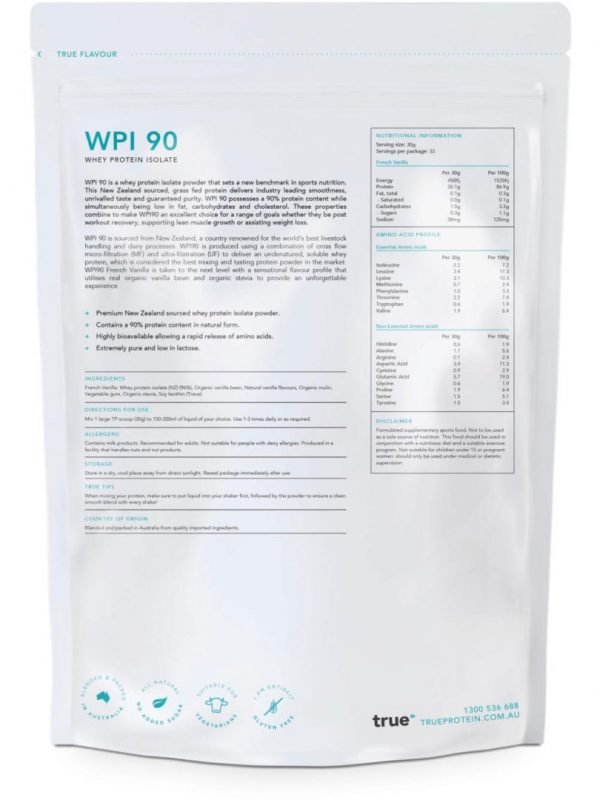 True Protein Whey Protein Isolate WPI 90 1kg (3 Flavours) | True_Protein_van_nutr
