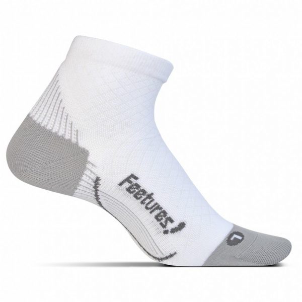 Feetures Plantar Fasciitis Compression Sock Quarter | Feetures PF sock White