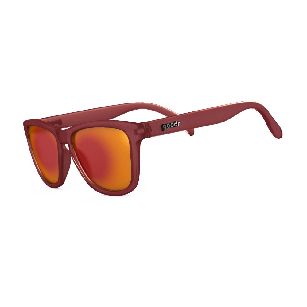 Dark Red Goodr OG Running Sunglasses Phoenix at a Bloody Mary Bar