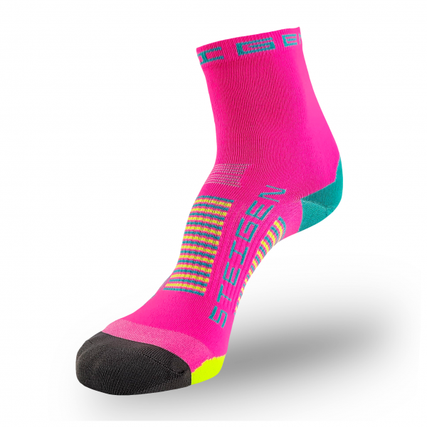 Steigen Half Length Running Socks (13 Colours) | fluropink-half-display