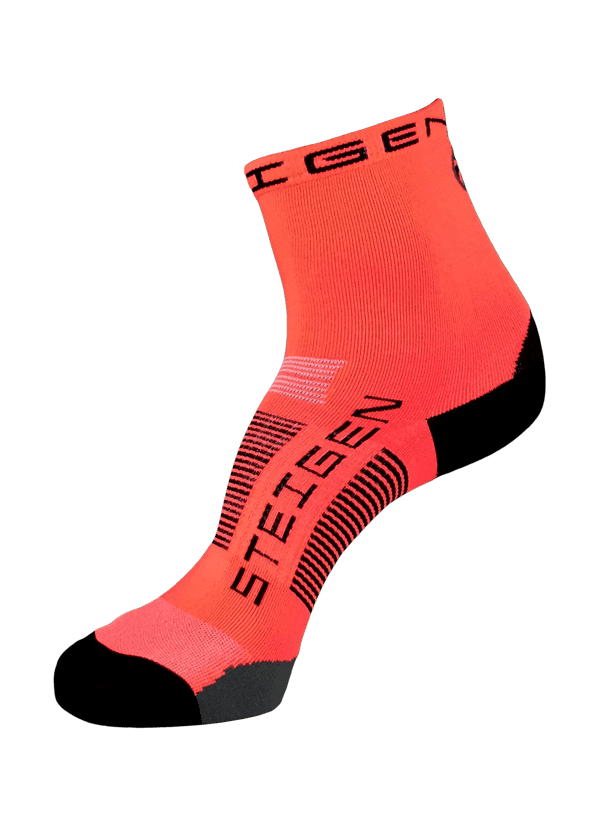 Steigen Half Length Running Socks (20 Colours) | Fl Red_1962-600x825