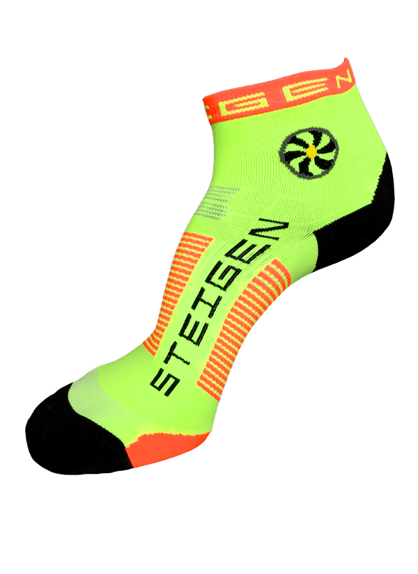 Steigen Quarter Length Running Socks (16 Colours) | Fluro-Yellow-Quarter-Length-600x825