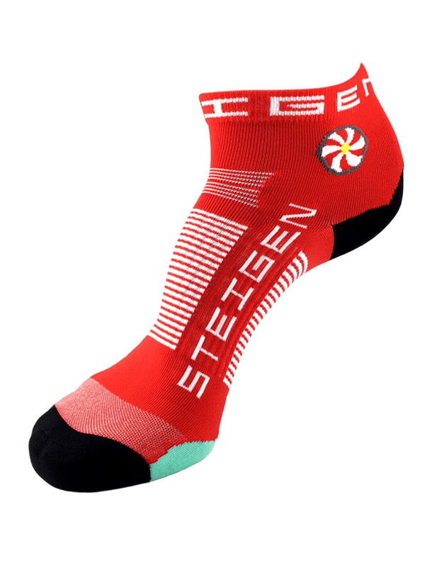 Steigen Quarter Length Running Socks (17 Colours) | red-quarter-600x825