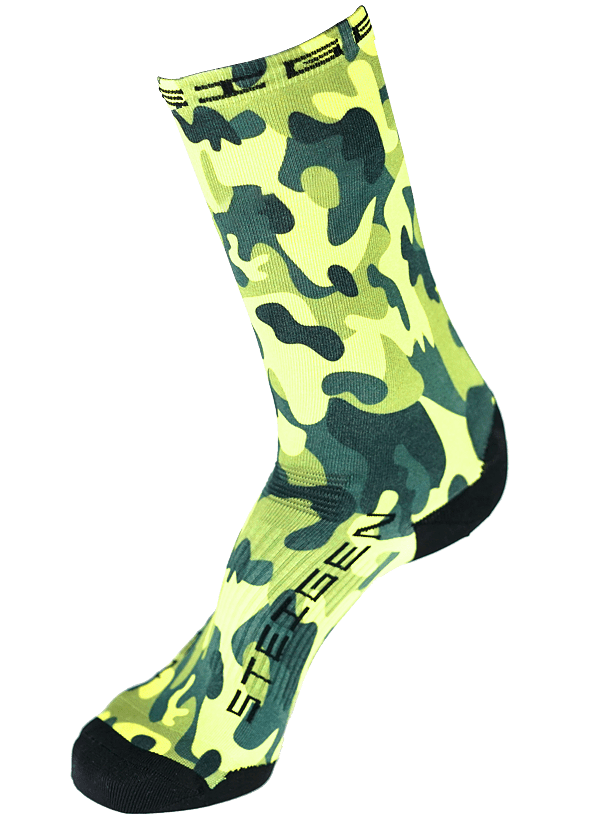 Steigen Half Length Running Socks (20 Colours) | Green Camo