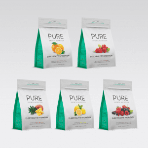 Pure Electrolyte Hydration 500g Pouch (5 Flavours) | PURE_Electrolyte_Hydration_500g_-_grey_background_-_grouped_1024x1024