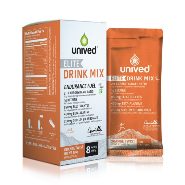 Unived Elite Vegan Drink Mix (3 Flavours) | Unived-Elite-Orange-Twist-Drink-Mix-Box-with-pouch-600x600