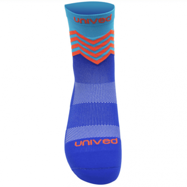 Unived Road Running Crew Compression Socks (2 Colours) | Blue Red Front