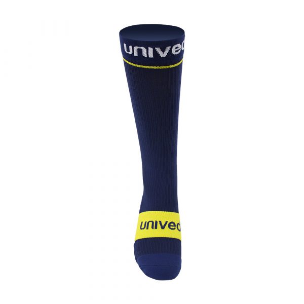 Unived Full Length Race and Recovery Compression Socks | UNIVED-RECOVERY-SOCKS-VEGAN-BLUE-FRONT