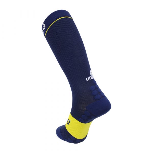 Unived Full Length Race and Recovery Compression Socks | UNIVED-RECOVERY-SOCKS-VEGAN-BLUE-SIDE1