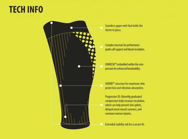 Unived Calf Compression Sleeves (2 Colours) | UNIVED-Sleeves-TECH-INFO-CS1-1