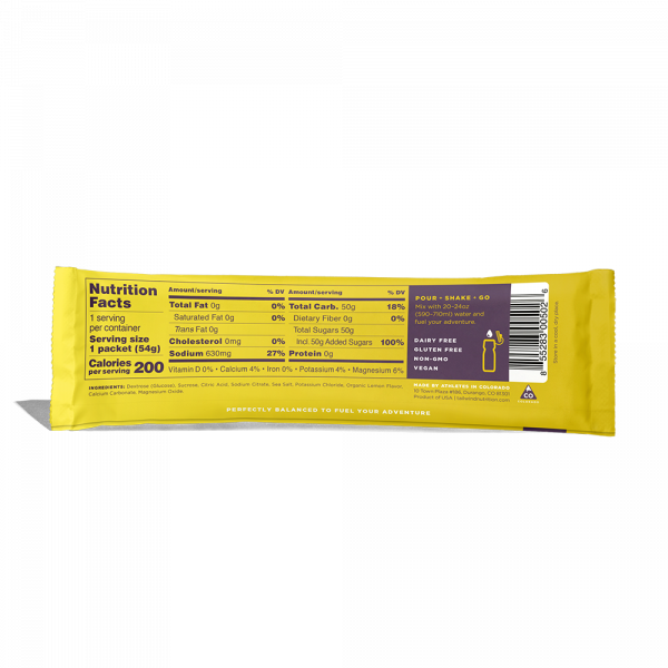 Tailwind Nutrition Endurance Fuel - Sticks 2 Servings (9 Flavours) | TW_End_Lemon_Single_Back