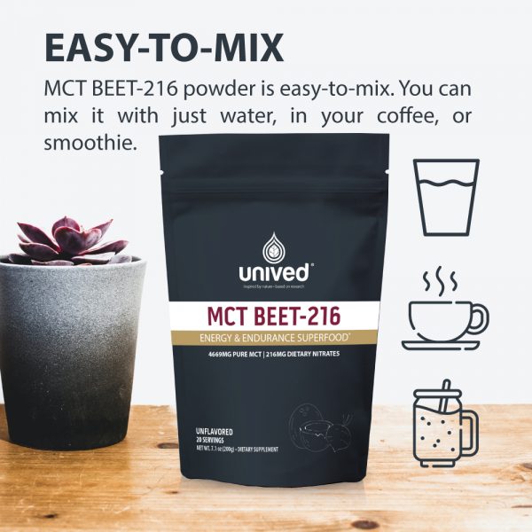 Unived MCT Beet-216 (20 Serve Pouch) | OC-MCT-Beet-Easy-To-Mix