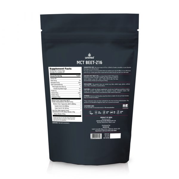 Unived MCT Beet-216 (20 Serve Pouch) | OC-Unived-MCT-Beet-Back