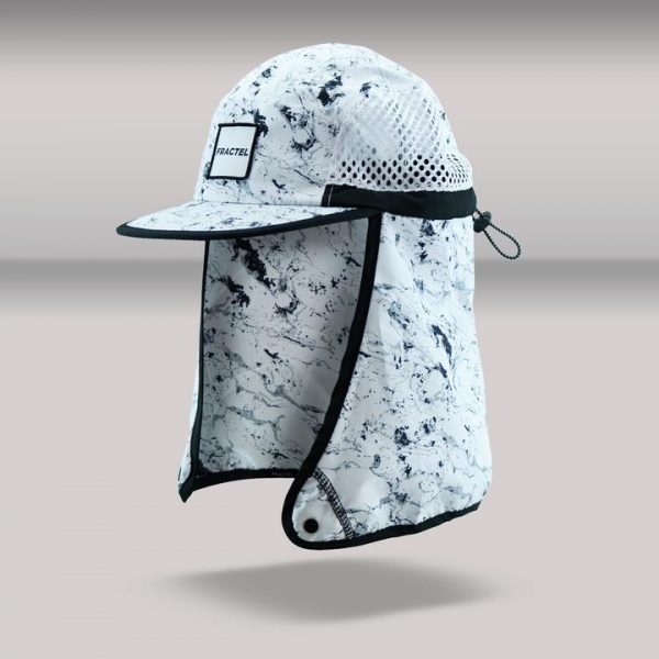 Fractel "White Marble" Edition Recycled Legionnaire Cap | LEGION_WHITEMARBLE_FRONTANGLE_720x