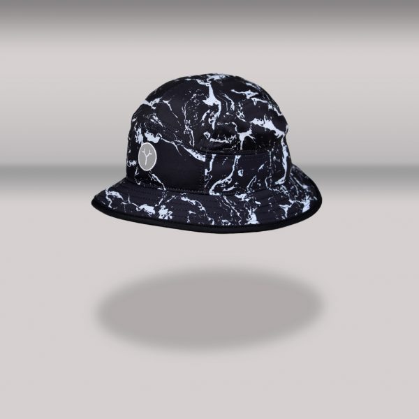 Fractel “Black Marble” Edition Recycled Bucket Hat (2 Sizes) | BUCKET_BLACKMARBLE_FRONTANGLE