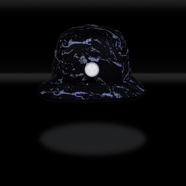 Fractel “Black Marble” Edition Recycled Bucket Hat (2 Sizes) | BUCKET_BLACKMARBLE_FRONT_REFLECT