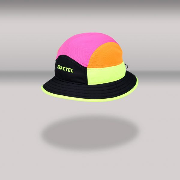 Fractel “Black Neon” Edition Recycled Bucket Hat (2 Sizes) | BUCKET_BLACKNEON_FRONTANGLE