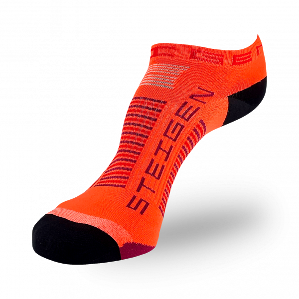 Steigen Zero Length Running Socks (10 Colours) | fluro-orange-zero-display