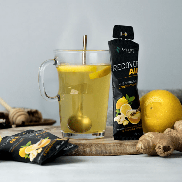 Aviant Recover Aid - Manuka Honey, Lemon & Ginger Drink Mix | recoveraidlemondrink_1800x1800