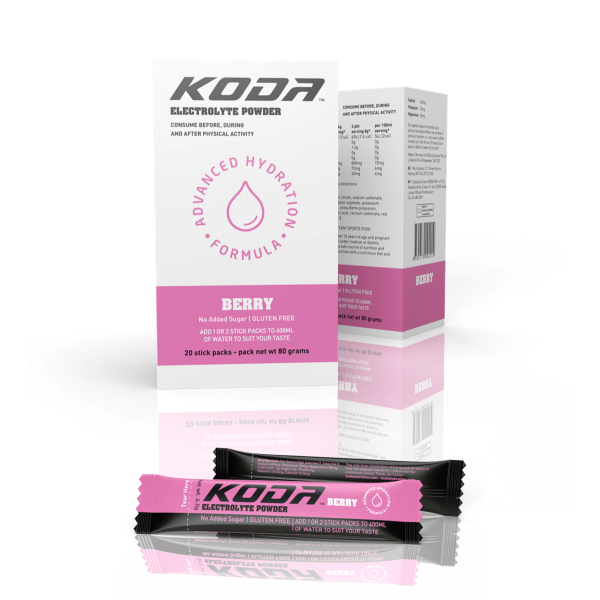Koda Nutrition Electrolyte Powder - 20 Stick Pack - 5 Flavours | BerryElectrolytePowderSingle_5000x