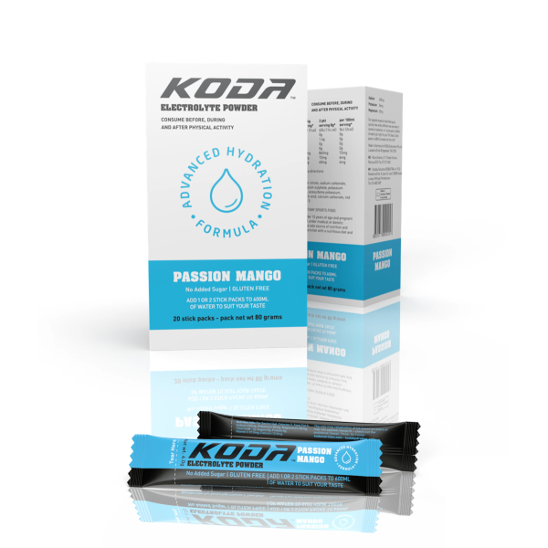 Koda Nutrition Electrolyte Powder - 20 Stick Pack - 5 Flavours | PassionMangoElectrolytePowderSingle_5000x