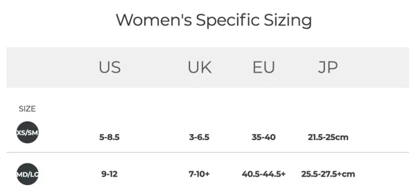 Injinji TRAIL Womens Specific Midweight Crew Australiana | size-guide_womens_1024x1024