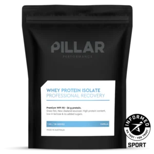 PILLAR Performance Grass Fed Whey Protein Isolate – (Chocolate or Vanilla - 30 Serve Pouch) PILLAR Performance Grass Fed Whey Protein Isolate – (Chocolate or Vanilla - 30 Serve Pouch) | AU-IS-WPI1V-P_Front