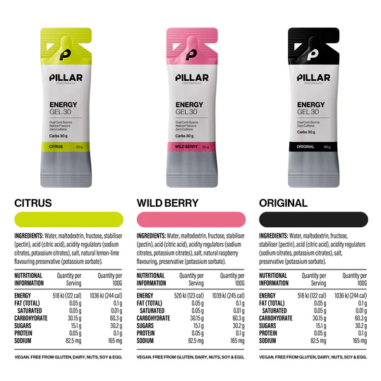 PILLAR Performance Gel 30 Wild Berry Original Energy Gel 50g PILLAR Performance Gel 30 Wild Berry Original Energy Gel 50g | FINAL_GEL30_PDP_08
